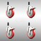 Service Caster 5 Inch 316SS Red Poly Swivel 1 Inch Expanding Stem Caster Set Lock Brake SCC-SS316TTLEX20S514-PPUB-RED-1-4 - alternate 1